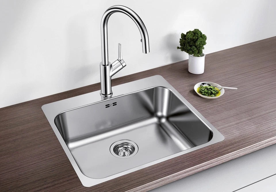 Blanco Supra 500-IF/A - 526354 - Single Bowl Inset Kitchen Sink with Tap Ledge - Stainless Steel