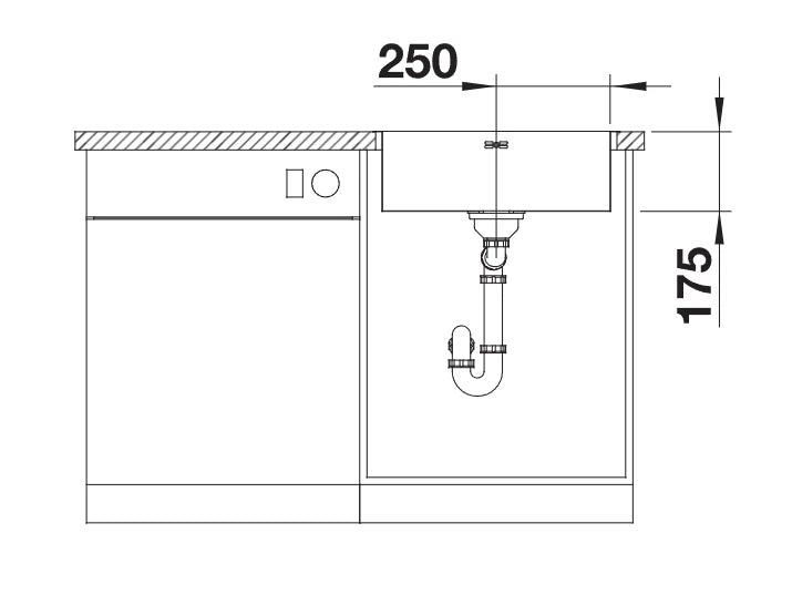 Blanco Supra 500-IF/A - 526354 - Single Bowl Inset Kitchen Sink with Tap Ledge - Stainless Steel