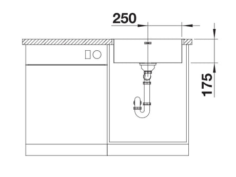 Blanco Supra 500-IF/A - 526354 - Single Bowl Inset Kitchen Sink with Tap Ledge - Stainless Steel