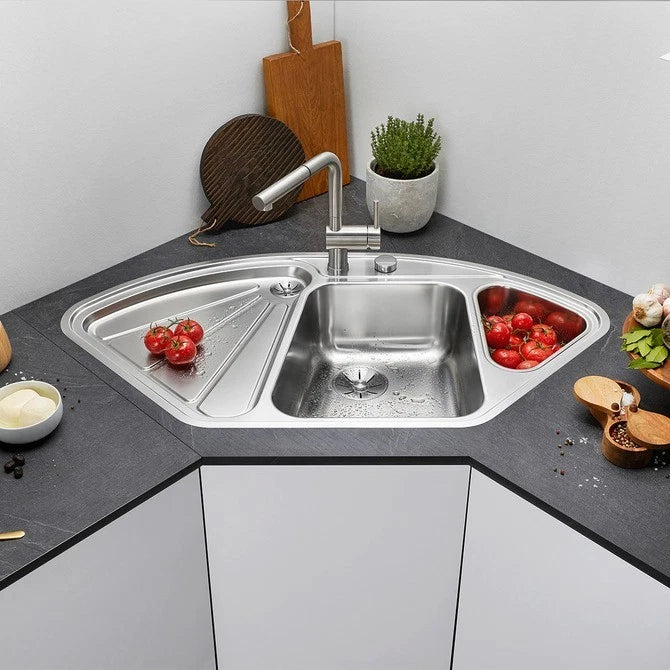 Blanco Delta-IF Corner - 523667 - Inset Corner 1.0 Bowl Kitchen Sink - Stainless Steel