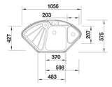 Blanco Delta-IF Corner - 523667 - Inset Corner 1.0 Bowl Kitchen Sink - Stainless Steel