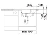 Blanco Delta-IF Corner - 523667 - Inset Corner 1.0 Bowl Kitchen Sink - Stainless Steel