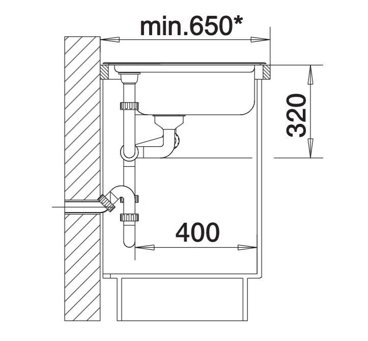 Blanco Delta-IF Corner - 523667 - Inset Corner 1.0 Bowl Kitchen Sink - Stainless Steel