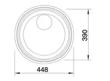 Blanco Rondosol-IF - 514647 - Round Inset Flush Mount Single Bowl Sink - Stainless Steel
