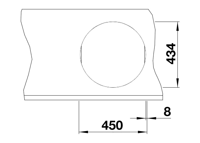 Blanco Rondosol-IF - 514647 - Round Inset Flush Mount Single Bowl Sink - Stainless Steel