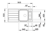 Blanco Axis III 5 S-IF - 522103 - Single Bowl Inset Kitchen Sink - Stainless Steel