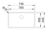 Blanco Claron 700-IF - 521580 - Single Bowl Inset Kitchen Sink - Stainless Steel