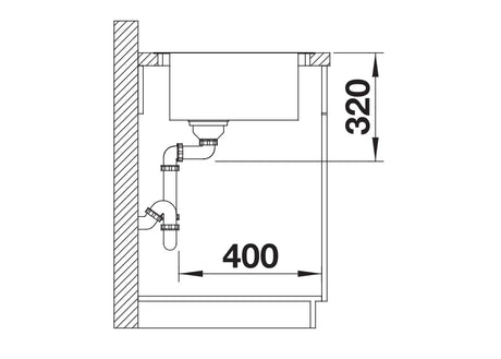 Blanco Andano XL 6 S-IF RH - 522999 - Single Bowl Inset Kitchen Sink - Stainless Steel
