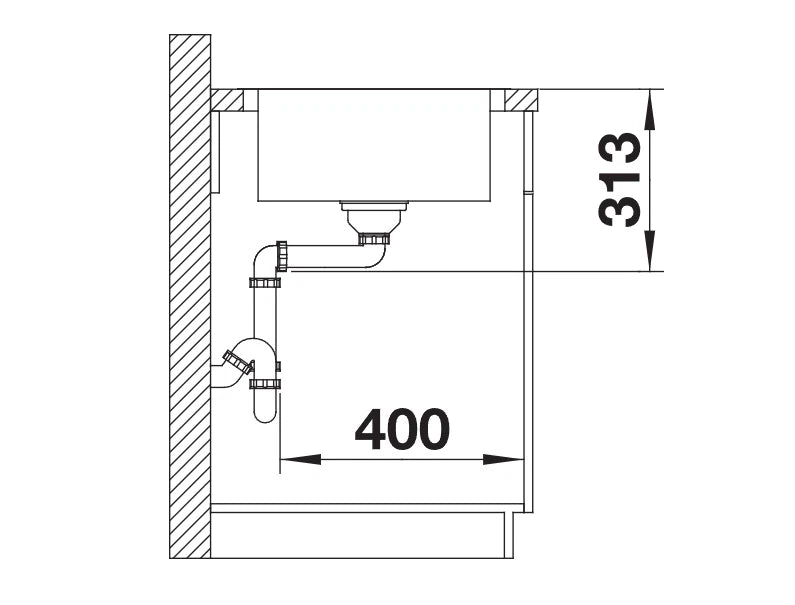 Blanco Classimo 45 S-IF - 525330 - Single Bowl Reversible Inset Kitchen Sink - Stainless Steel