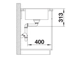 Blanco Classimo 45 S-IF - 525330 - Single Bowl Reversible Inset Kitchen Sink - Stainless Steel