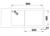 Blanco Classimo XL 6 S-IF - 525327 - Single Bowl Reversible Inset Kitchen Sink - Stainless Steel