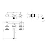 1810 Henry Holt Collection Wall Mount Mixer Tap HH-WM/07/MB - Matte Black