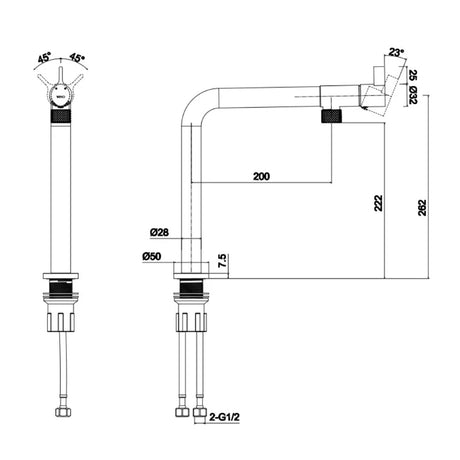 1810 Tramonto Mixer Tap TRA/07/MB - Matte Black