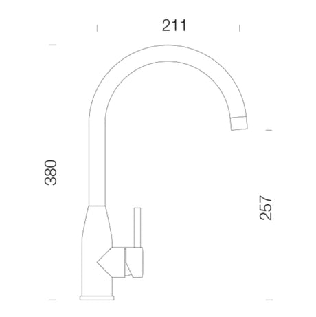 1810/Schock Kavus Single Lever Swan Neck Mixer Tap SCH-559000GUM - Gunmetal