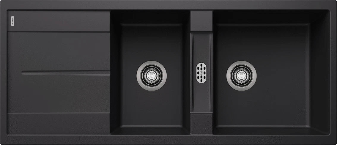 Blanco Metra 8 S - 525934 - Silgranit Reversible 1.5 Bowl Inset Sink - Black