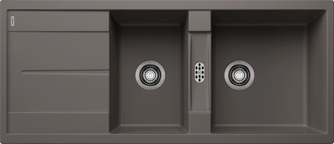 Blanco Metra 8 S - 527303 - Silgranit Reversible 1.5 Bowl Inset Sink - Volcano Grey