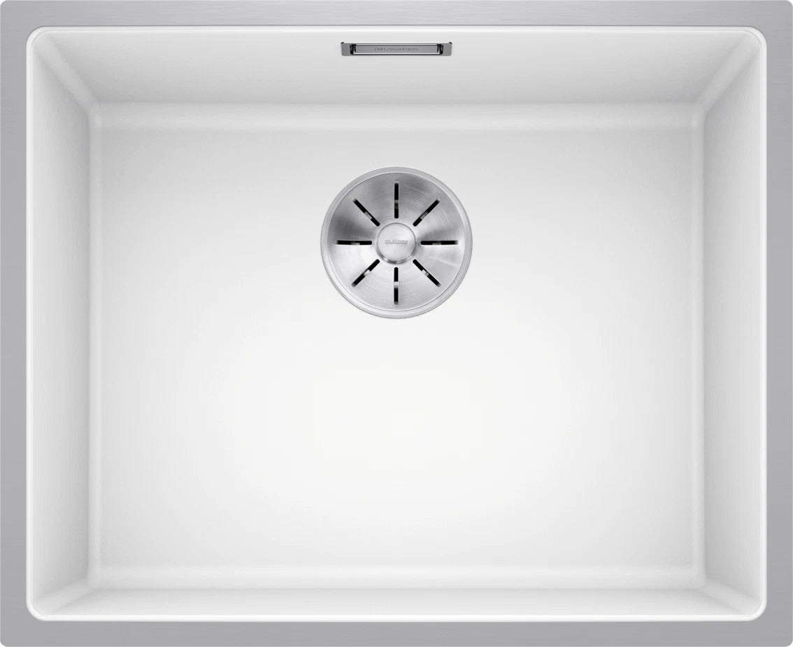 Blanco Subline 500-IF Steelframe InFino - 524110 - Silgranit 1.0 Bowl Flush Mount Inset Sink - White
