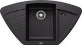 Blanco Zia 9 E Corner - 526031 - Silgranit Inset Corner 1.0 Bowl Kitchen Sink - Black