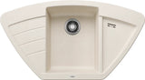 Blanco Zia 9 E Corner - 527212 - Silgranit Inset Corner 1.0 Bowl Kitchen Sink - Soft White