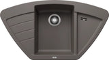 Blanco Zia 9 E Corner - 527395 - Silgranit Inset Corner 1.0 Bowl Kitchen Sink - Volcano Grey