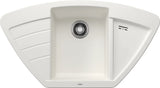 Blanco Zia 9 E Corner - 514758 - Silgranit Inset Corner 1.0 Bowl Kitchen Sink - White