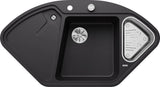 Blanco Delta II Corner - 525867 - Silgranit Inset Corner 1.0 Bowl Kitchen Sink - Black