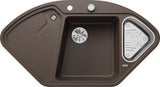 Blanco Delta II Corner - 523669 - Silgranit Inset Corner 1.0 Bowl Kitchen Sink - Coffee