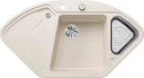 Blanco Delta II Corner - 527055 - Silgranit Inset Corner 1.0 Bowl Kitchen Sink - Soft White