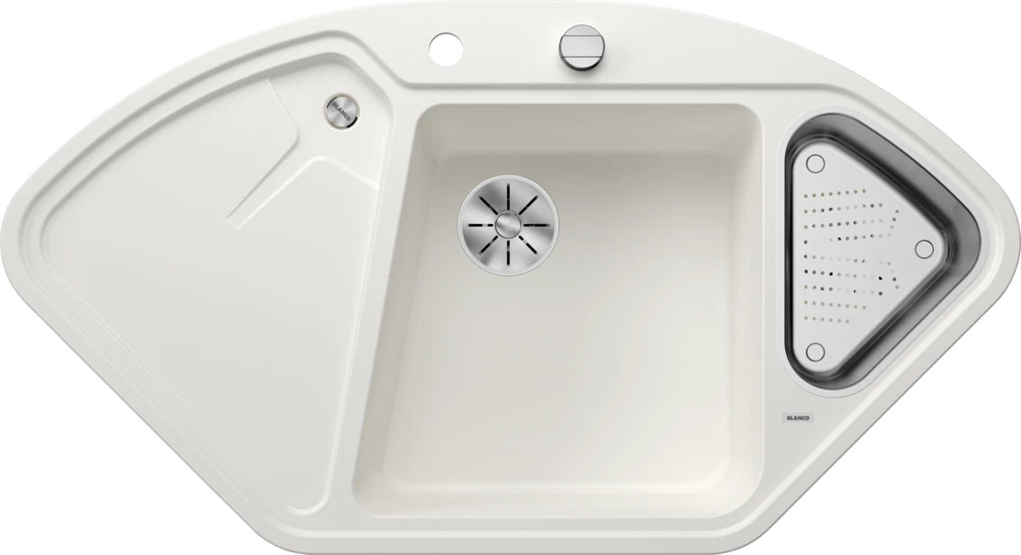 Blanco Delta II Corner - 523660 - Silgranit Inset Corner 1.0 Bowl Kitchen Sink - White