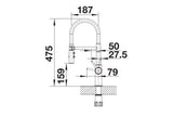 Blanco CATRIS-S Flexo - 527731 - Pull Out Kitchen Tap with Rubber Hose - Satin Dark Steel