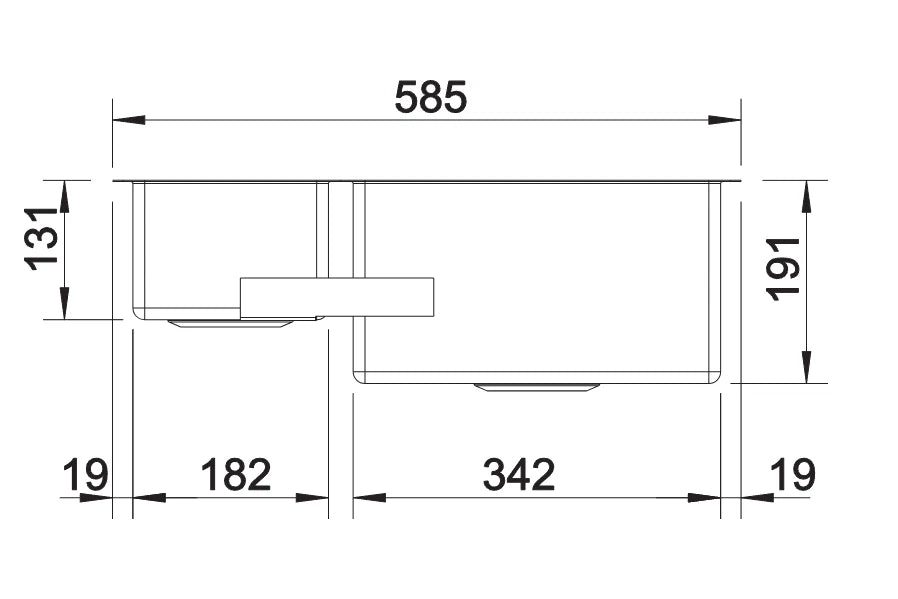Blanco Claron 340/180-IF RH - 521608 - 1.5 Bowl Inset Kitchen Sink - Stainless Steel