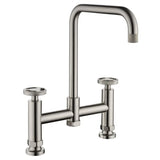 1810 Henry Holt Collection Bridge Mixer Tap HH-BM/02/BS - Brushed Steel