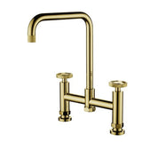 1810 Henry Holt Collection Bridge Mixer Tap HH-BM/06/GB - Gold Brass