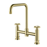 1810 Henry Holt Collection Bridge Mixer Tap HH-BM/08/BGB - Brushed Gold Brass