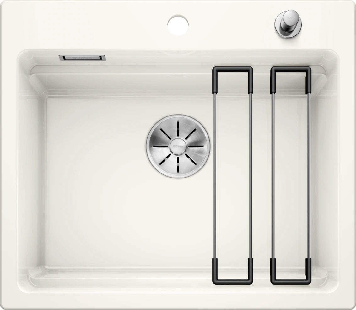 Blanco Etagon 6 Ceramic - 525156 - Crystal White Gloss PuraPlus Inset 1.0 Bowl Sink
