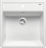 Blanco Panor 60 Ceramic - 514486 - Crystal White Gloss Inset 1.0 Bowl Sink with Tap Ledge