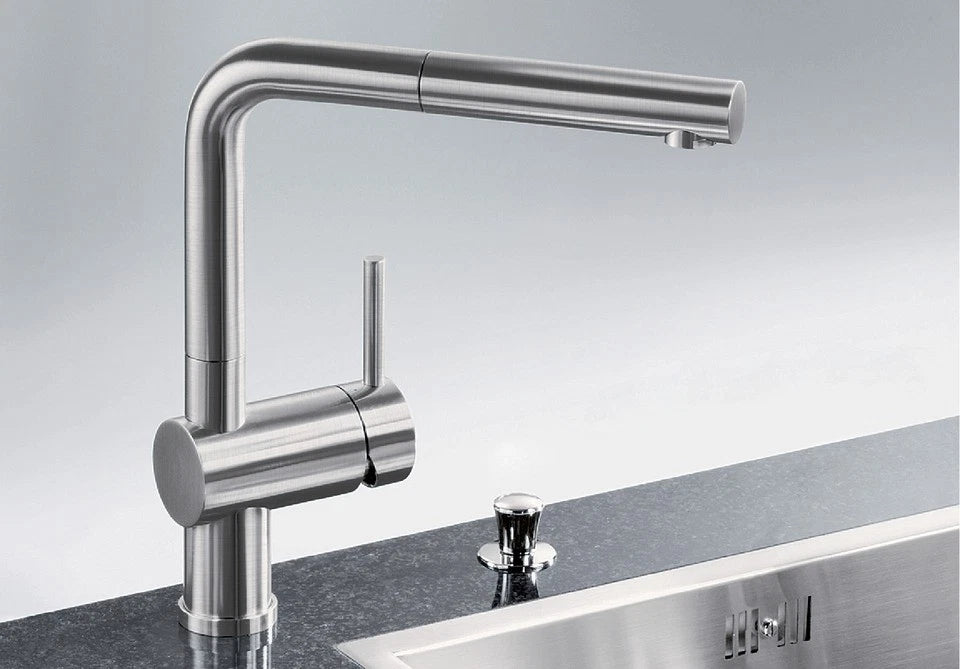 Blanco Linus-S - 512402 - Single Lever Monobloc Kitchen Tap with Pull-out Spray - Chrome
