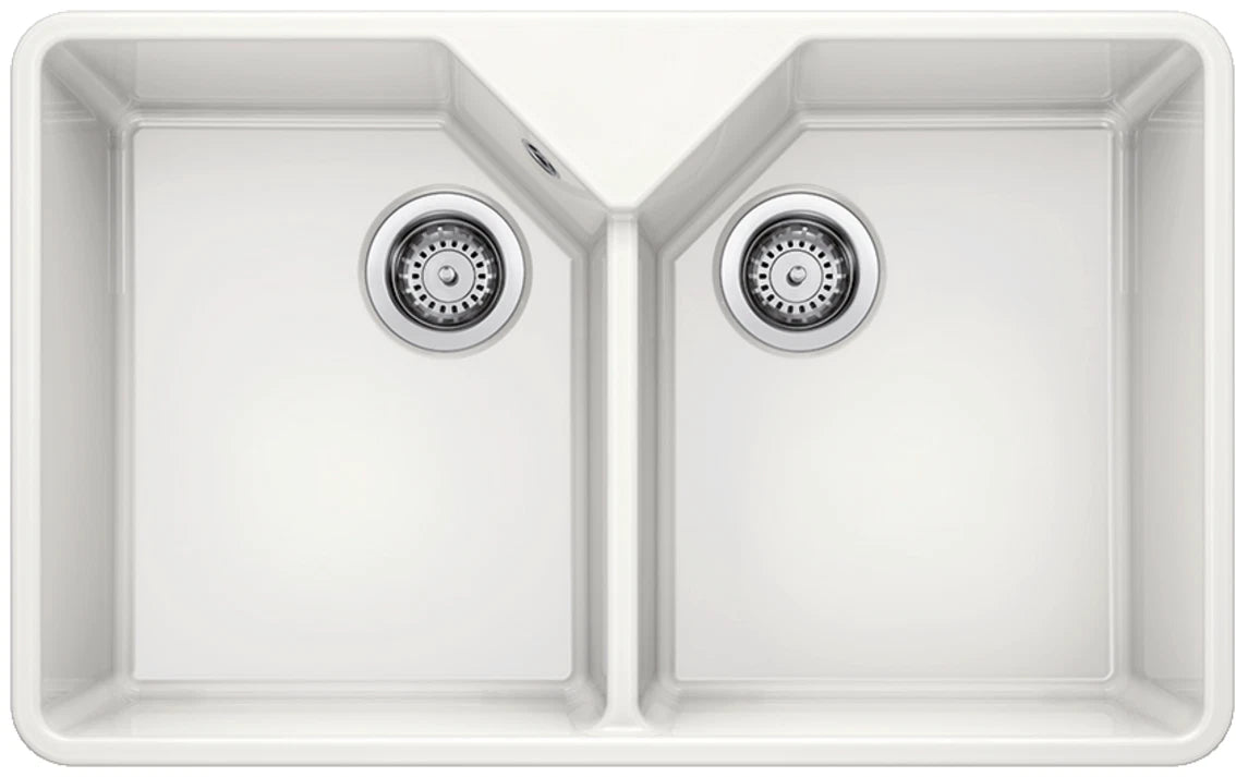 Blanco Villae Farmhouse Ceramic - 525164 - Crystal White Gloss 2.0 Bowl Sink