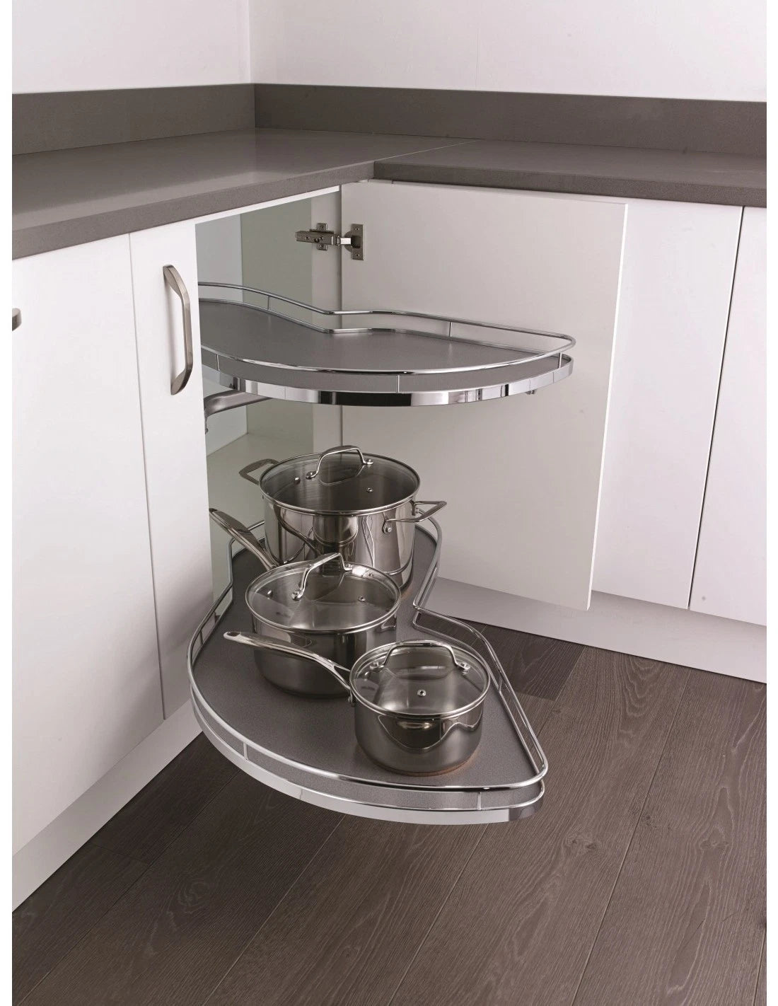 Kessebohmer LeMans Arena Kitchen Corner Carousel Storage in Chrome 400mm (Stock)