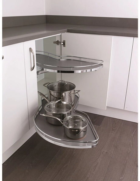 Kessebohmer LeMans Arena Kitchen Corner Carousel Storage in Chrome 400mm (Stock)