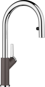 Blanco Carena-S Vario - 521359 - Single Lever Monobloc Kitchen Tap with Pull-out Spray - Silgranit Rock Grey/Chrome