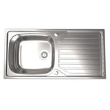 1810 - Veloreuno 100i Rev Large Inset Stainless Steel 1.0 Bowl Sink with Drainer