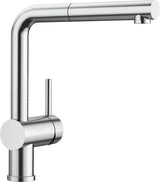 Blanco Linus-S - 526242 - Single Lever Monobloc Kitchen Tap with Pull-out Spray - PVD Steel