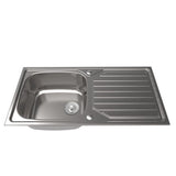 1810 - Veloreuno 100i Rev Large Inset Stainless Steel 1.0 Bowl Sink with Drainer