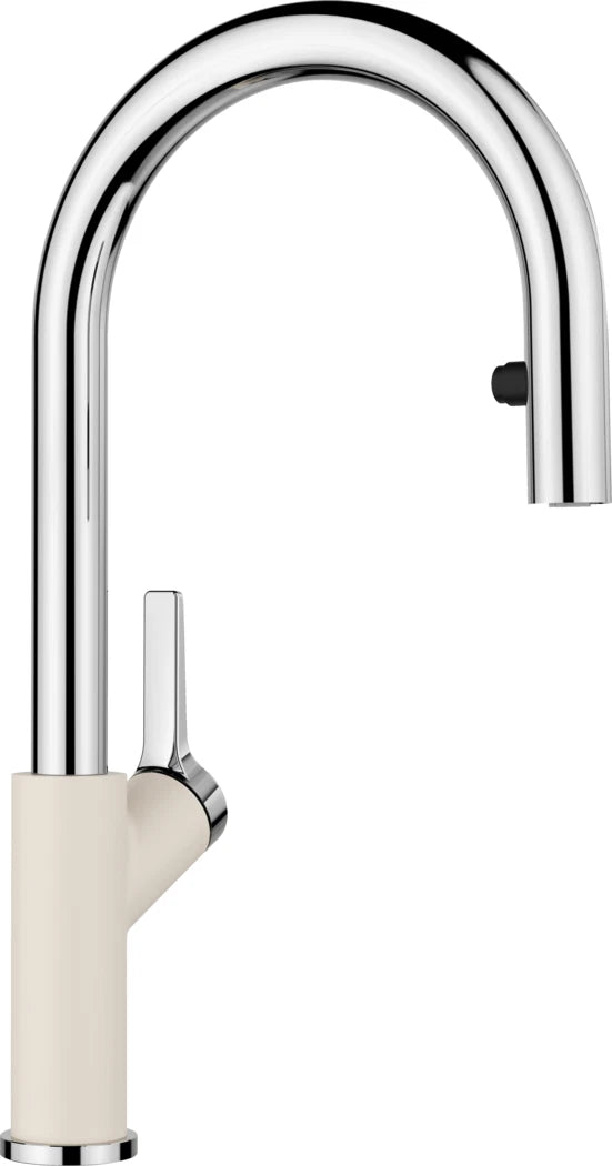 Blanco Carena-S Vario - 526931 - Single Lever Monobloc Kitchen Tap with Pull-out Spray - Silgranit Soft White/Chrome