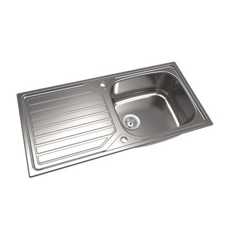 1810 - Veloreuno 100i Rev Large Inset Stainless Steel 1.0 Bowl Sink with Drainer