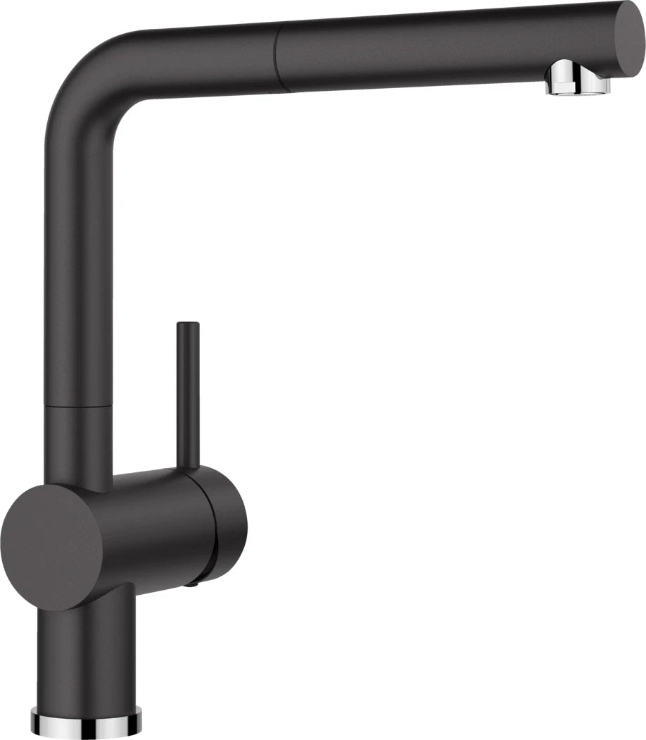 Blanco Linus-S - 526148 - Single Lever Monobloc Kitchen Tap with Pull-out Spray - Silgranit Black