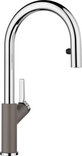 Blanco Carena-S Vario - 526930 - Single Lever Monobloc Kitchen Tap with Pull-out Spray - Silgranit Volcano Grey/Chrome