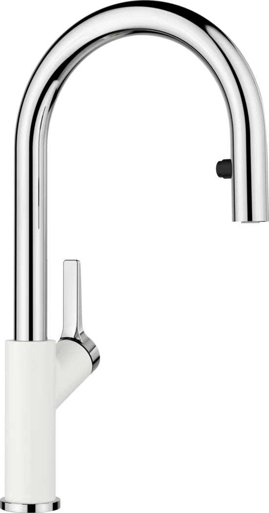 Blanco Carena-S Vario - 521368 - Single Lever Monobloc Kitchen Tap with Pull-out Spray - Silgranit White/Chrome