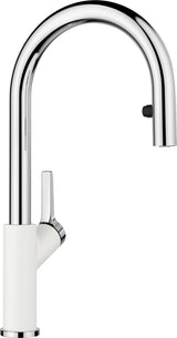 Blanco Carena-S Vario - 521368 - Single Lever Monobloc Kitchen Tap with Pull-out Spray - Silgranit White/Chrome